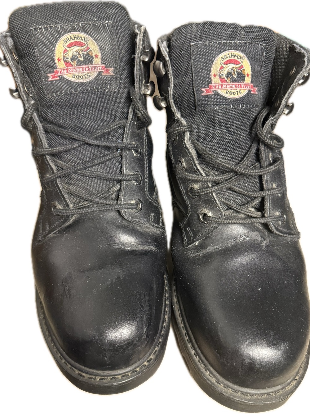 Brahma Black Men's Lace-Up Work  Biker Rockabilly,combat BOOTS pre-owned
